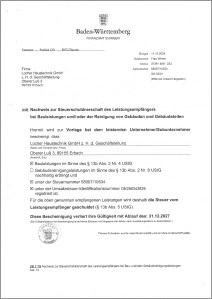 Freistellungsbescheinigung 13b
