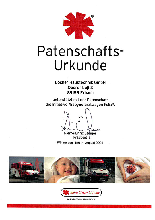 Patenschafts-Urkunde 2023