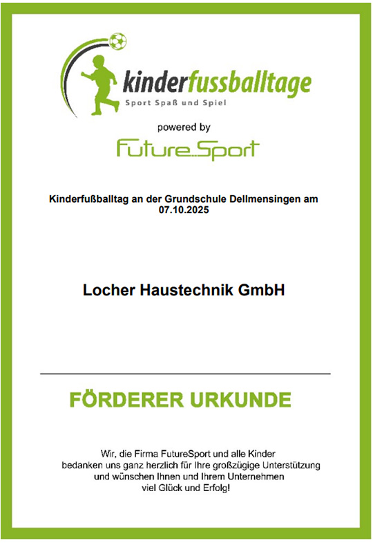 Förderer Urkunde 2017